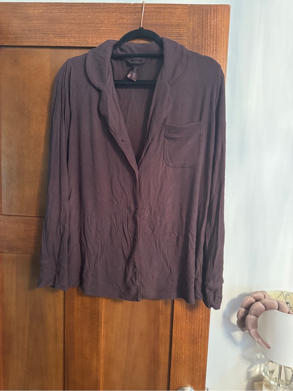 Skins Dark Brown Button-Up Lightweight Pajama Top